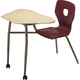 sedia contemporanea / da interno / in plastica / con tavolo integrato