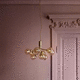 lampadario contemporaneo / in vetro soffiato / in ottone spazzolato / LED