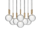 lampadario contemporaneo / in vetro soffiato / in ottone / LED