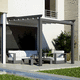 pergola addossata / in alluminio termolaccato / con copertura scorrevole in tela PVC / modulabile