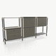 credenza contemporanea / impiallacciata in legno / in MDF laccato / in acciaio con rivestimento a polvere