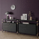 credenza contemporanea / impiallacciata in legno / in MDF laccato / in acciaio con rivestimento a polvere