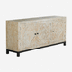 credenza moderna / in legno dipinto / con ante battenti / beige