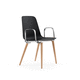 sedia da pranzo contemporanea / da interno / in plastica / con supporto in legno
