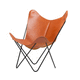 sedia design originale / da interno / in pelle / con supporto in acciaio