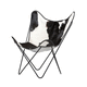 sedia design originale / da interno / in pelle di mucca / con supporto in acciaio