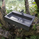 lavabo sospeso / in calcestruzzo / fatto a mano / rettangolare