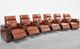 poltrona per cinema in pelle / in legno / per uso residenziale / marrone