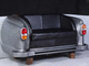 divanetto imbottito vintage / in ecopelle / con supporto in legno / in metallo