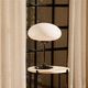lampada da tavolo / in cromo / in opalina / in vetro