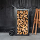 carrello portalegna / in acciaio con rivestimento a polvere / in acciaio zincato