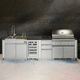 cucina da esterno / contemporanea / in acciaio inossidabile / con isola