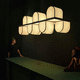 lampadario contemporaneo / impiallacciato in legno / contract / scultura