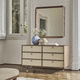 cassettone contemporaneo / in ottone spazzolato / in pelle / in noce
