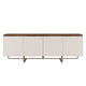 credenza contemporanea / impiallacciata in legno / in metallo / bianca