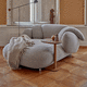 chaise longue contemporanea / in tessuto / in pelle / in metallo