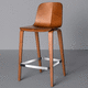 sedia alta contemporanea / da interno / in legno compensato / con supporto in metallo