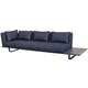 divano moderno / blu / in tessuto / in teak