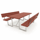 tavolo da picnic contemporaneo / in WPC / con supporto in acciaio galvanizzato / rettangolare