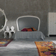 letto matrimoniale / contemporaneo / con testiera imbottita / in tessuto