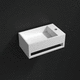lavandino sospeso / rettangolare / in Solid Surface / con portasalviette integrato
