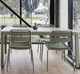tavolo da pranzo contemporaneo / in alluminio / con supporto in alluminio / rettangolare