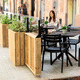 fioriera in legno / rettangolare / modulabile / con frangivento