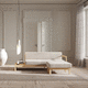 divano design scandinavo / in tessuto / in pelle / con braccioli
