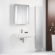 mobile pensile per bagno con specchio con illuminazione integrata / contemporanea / per uso residenziale / in alluminio
