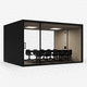 ufficio POD acustico / con illuminazione integrata / modulabile / su misura