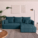 divano d'angolo / letto / contemporaneo / in velluto