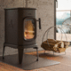 stufa a legna / 7 kW / da appoggio / contemporanea