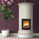 stufa a legna / elettrica / 8 kW / multicombustibile