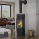 stufa a legna / 7 kW / multicombustibile / da appoggio