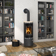 stufa a legna / 7 kW / a pavimento / contemporanea