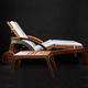 lettino prendisole contemporaneo / in tessuto / in teak / in teak