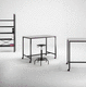 scrivania con rotelle / contemporanea / in legno / dritta