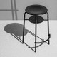 sgabello contemporaneo / in legno / con supporto in metallo / rotondo