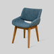 sedia design minimalista / da interno / in tessuto / con supporto in legno