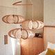lampadario contemporaneo / in rovere / in cotone / in legno