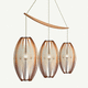 lampadario contemporaneo / in rovere / in cotone / in legno