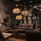 lampadario contemporaneo / in rovere / in cotone / in legno