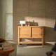 credenza contemporanea / in legno massiccio / in teak / con ripiano