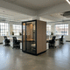 ufficio POD con illuminazione integrata / acustico / a 1 posto / con porta vetrata