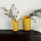 vaso moderno / in ceramica / giallo / beige