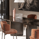 sedia da pranzo contemporanea / da interno / in metallo / in pelle