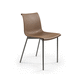 sedia da pranzo contemporanea / da interno / in pelle / con supporto in metallo