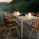 sedia da pranzo contemporanea / da esterno / in alluminio / in tessuto