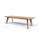 tavolo da pranzo contemporaneo / in teak / con supporto in legno / rettangolare