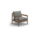 poltrona contemporanea / in tessuto / in teak / con cuscino rimovibile
